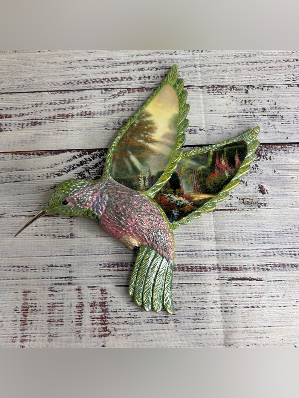 Thomas Kinkade Wall Decor Garden of Grace Hummingbird Beauty in Flight 2005